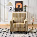 TUYOHW Fauteuil d'appoint moderne, canapé rayé bicolore avec garniture cloutée, cadre en bois massif, fauteuil rembourré pour salon, bureau