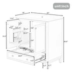 Meuble-lavabo de salle de bain 30 pouces avec lavabo intégré, armoire de salle de bain multifonctionnelle avec portes et tiroir noir