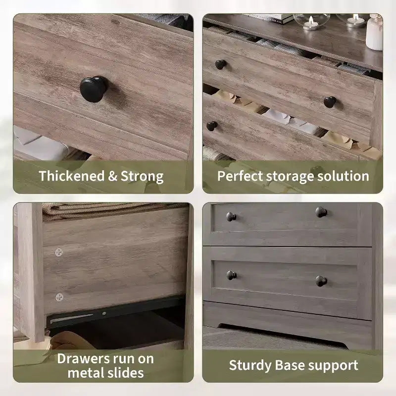 Commode en bois à 4 tiroirs pour chambre à coucher, table de chevet moderne, meuble de rangement en bois pour salon, couloir, placard