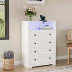 Commode en bois à 4 tiroirs pour chambre à coucher, table de chevet moderne, meuble de rangement en bois pour salon, couloir, placard