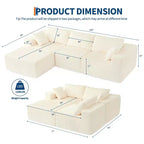 Canapé d'angle modulable 274 cm, canapé en velours côtelé compressé avec assise profonde, canapé confortable en mousse à mémoire de forme pour salon ou chambre, aucun assemblage requis