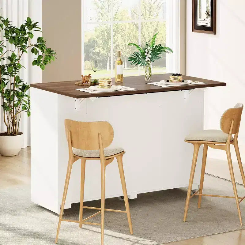 53 Îlot de cuisine avec abattant, Desserte de cuisine roulante sur roulettes, Meuble poubelle inclinable avec tiroirs, Étagère à épices pour salon