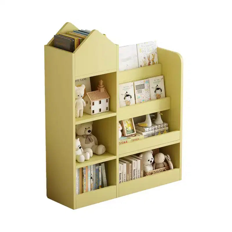 TUYOHW Étagère à livres pour enfants en bois avec 6 compartiments et 2 bacs, organisateur de rangement de jouets pour chambre à coucher, crèche, couloir, salon, salle de jeux