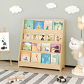 TUYOHW Étagère Ouverte pour Enfants à 4 Niveaux, Bibliothèque pour Tout-Petits avec Bords Arrondis Sécurisés, Rangement Jouets et Livres pour Chambre, Salle de Jeux et Crèche