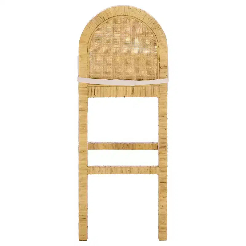 Tabouret de bar Tojo Cane à dossier rond – BST6506A – Naturel/Blanc – Safavieh