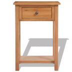vidaXL Console en bois de chêne massif et bois d'ingénierie 50x32x75 cm Marron