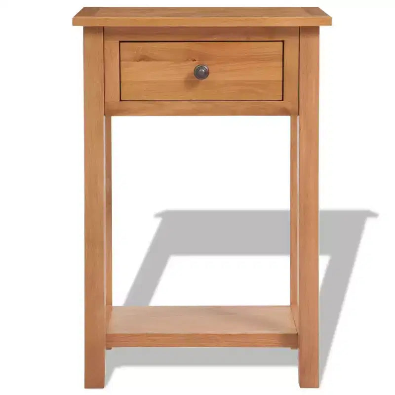 vidaXL Console en bois de chêne massif et bois d'ingénierie 50x32x75 cm Marron