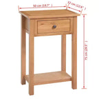 vidaXL Console en bois de chêne massif et bois d'ingénierie 50x32x75 cm Marron