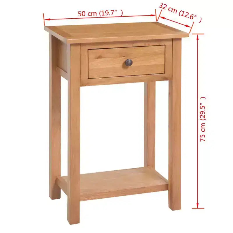 vidaXL Console en bois de chêne massif et bois d'ingénierie 50x32x75 cm Marron