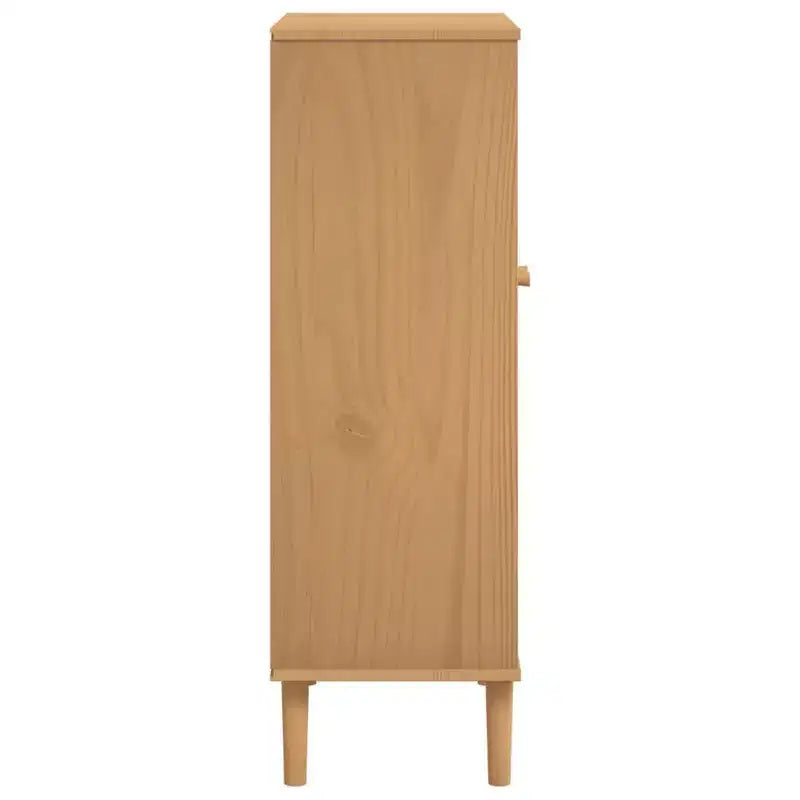 Meuble à chaussures vidaXL Meuble de rangement d'appoint SENJA aspect rotin bois massif