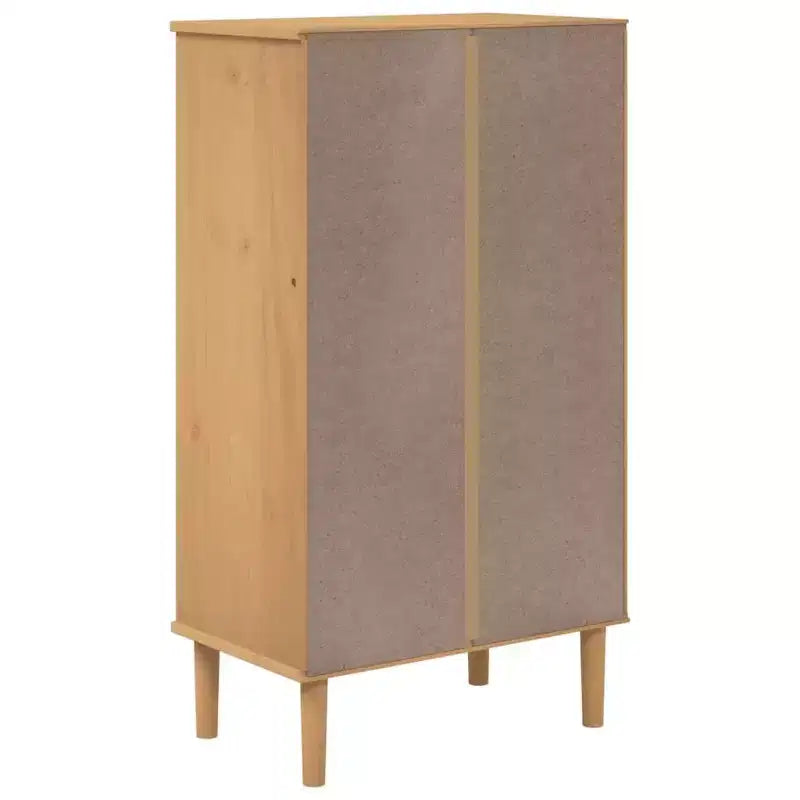 Meuble à chaussures vidaXL Meuble de rangement d'appoint SENJA aspect rotin bois massif