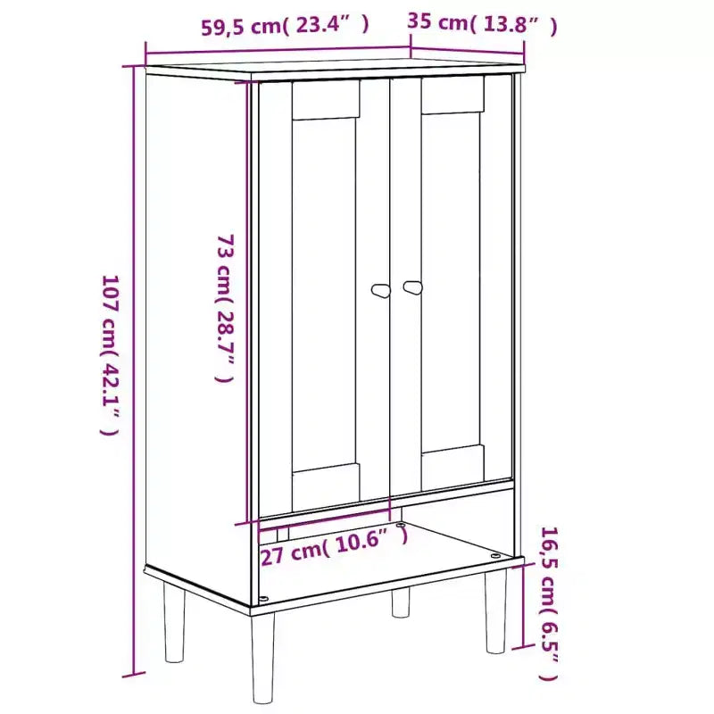 Meuble à chaussures vidaXL Meuble de rangement d'appoint SENJA aspect rotin bois massif