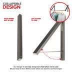 Porte-vêtements mural rétractable double pliable avec tringle d'extension, gris