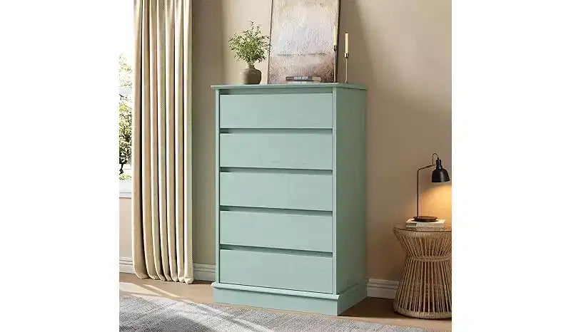Commodes à 5 tiroirs, commode de rangement avec tiroirs profonds, grande commode double pour placard avec plateau large, commode haute en bois pour salon, chambre à coucher