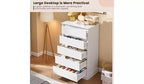 Commodes à 5 tiroirs, commode de rangement avec tiroirs profonds, grande commode double pour placard avec plateau large, commode haute en bois pour salon, chambre à coucher