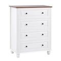 AEELLEEA Bedroom White Dresser 4 Drawers Spacious Storage Organizer Chest with Brushed Metal Handle for Living Room