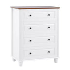 AEELLEEA Bedroom White Dresser 4 Drawers Spacious Storage Organizer Chest with Brushed Metal Handle for Living Room
