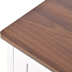 AEELLEEA Commode de chambre blanche à 4 tiroirs avec poignée en métal brossé pour salon