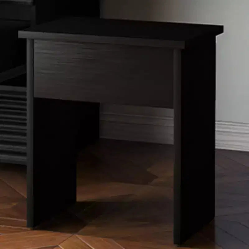 AEELLEEA Coiffeuse de maquillage avec miroir lumineux, plateau en verre, coiffeuse moderne avec tiroirs pour chambre à coucher, prise américaine, noire
