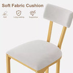 Lot de tabourets de bar, tabourets de bar hauteur comptoir de cuisine, chaises d'îlot, tabourets de bar modernes hauts avec dossier, tabourets de comptoir en métal rembourrés
