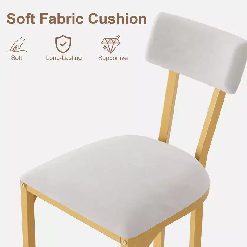 Lot de tabourets de bar, tabourets de bar hauteur comptoir de cuisine, chaises d'îlot, tabourets de bar modernes hauts avec dossier, tabourets de comptoir en métal rembourrés
