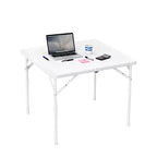 Table de jeu carrée pliante de 86 cm, table de salle à manger portable pliable en deux avec poignée et verrou de sécurité, tables à manger pliantes en plastique pour l'intérieur et l'extérieur