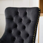 Chaise de bureau moderne pivotante TUYOHW avec dossier capitonné, chaise d'ordinateur en velours moelleux avec base en métal chromé, hauteur réglable de 19,7 à 22,4