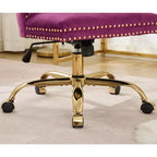 Chaise de bureau moderne pivotante TUYOHW avec dossier capitonné, chaise d'ordinateur en velours moelleux avec base en métal chromé, hauteur réglable de 19,7 à 22,4
