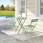 Ensemble de Bistro 3 Pièces pour Patio, Mobilier de Jardin d'Extérieur avec Table Ronde et 2 Chaises Pliantes, pour Porche, Balcon, Jardin