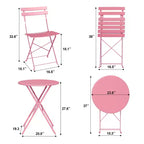 Ensemble de Bistro 3 Pièces pour Patio, Mobilier de Jardin d'Extérieur avec Table Ronde et 2 Chaises Pliantes, pour Porche, Balcon, Jardin