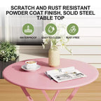 Ensemble de Bistro 3 Pièces pour Patio, Mobilier de Jardin d'Extérieur avec Table Ronde et 2 Chaises Pliantes, pour Porche, Balcon, Jardin