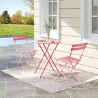 Ensemble de Bistro 3 Pièces pour Patio, Mobilier de Jardin d'Extérieur avec Table Ronde et 2 Chaises Pliantes, pour Porche, Balcon, Jardin