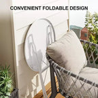 Ensemble de Bistro 3 Pièces pour Patio, Mobilier de Jardin d'Extérieur avec Table Ronde et 2 Chaises Pliantes, pour Porche, Balcon, Jardin