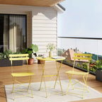 Ensemble de Bistro 3 Pièces pour Patio, Mobilier de Jardin d'Extérieur avec Table Ronde et 2 Chaises Pliantes, pour Porche, Balcon, Jardin