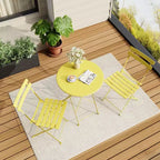 Ensemble de Bistro 3 Pièces pour Patio, Mobilier de Jardin d'Extérieur avec Table Ronde et 2 Chaises Pliantes, pour Porche, Balcon, Jardin
