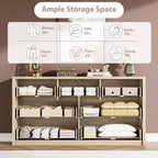 Commode à 8 tiroirs, dessus étanche, kit anti-basculement, rails lisses, profondeur mince de 39,6 cm, rangement style ferme pour salon, couloir, entrée