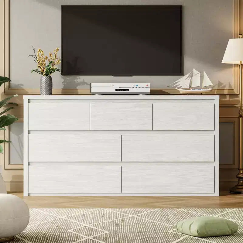 Commode à 8 tiroirs, dessus étanche, kit anti-basculement, rails lisses, profondeur mince de 39,6 cm, rangement style ferme pour salon, couloir, entrée
