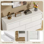 Commode à 8 tiroirs, dessus étanche, kit anti-basculement, rails lisses, profondeur mince de 39,6 cm, rangement style ferme pour salon, couloir, entrée