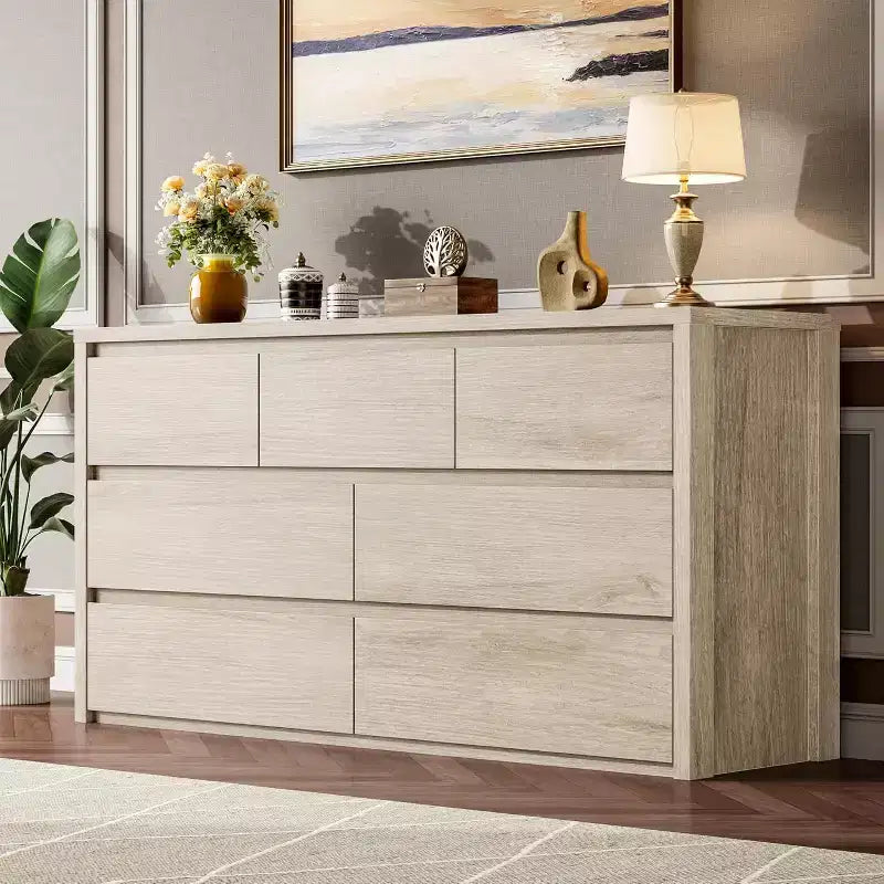 Commode à 8 tiroirs, dessus étanche, kit anti-basculement, rails lisses, profondeur mince de 39,6 cm, rangement style ferme pour salon, couloir, entrée