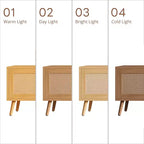 Meuble TV moderne de 70 pouces avec portes en rotin pour TV jusqu'à 80 pouces, console multimédia avec espace de rangement et passe-câbles pour salon