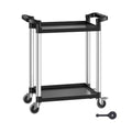 VEVOR Utility Cart, 300 lbs Load Capacity, 2-tier Utility Plastic Cart with 360 Swivel Wheels (2 with Brakes), 24.4 x 16.1in Food Service Cart,Black