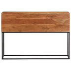 vidaXL Console Table 110x30x75 cm Bois d'acacia massif et fer