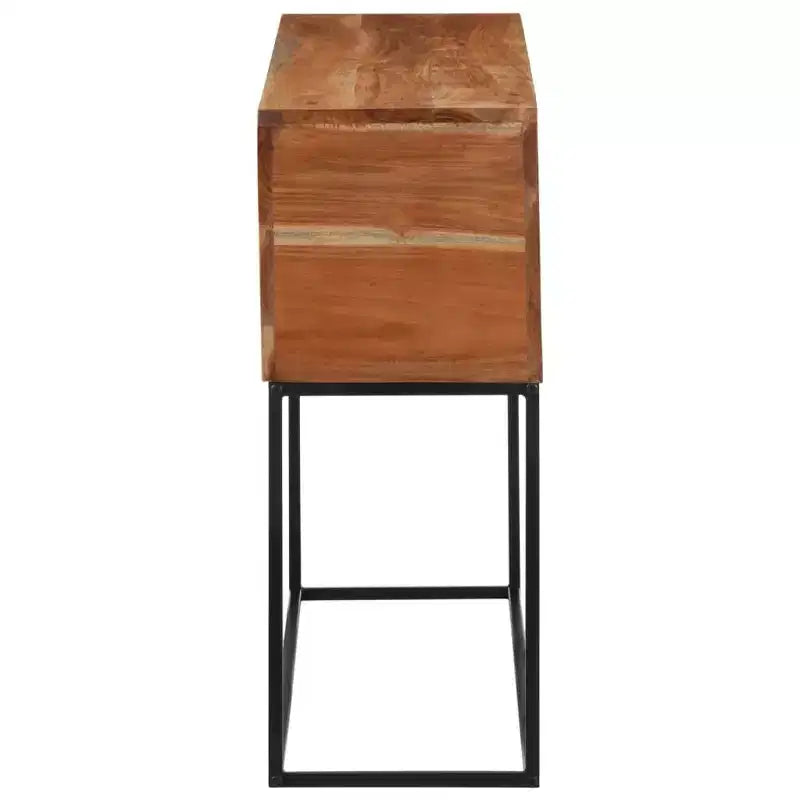 vidaXL Console Table 110x30x75 cm Bois d'acacia massif et fer