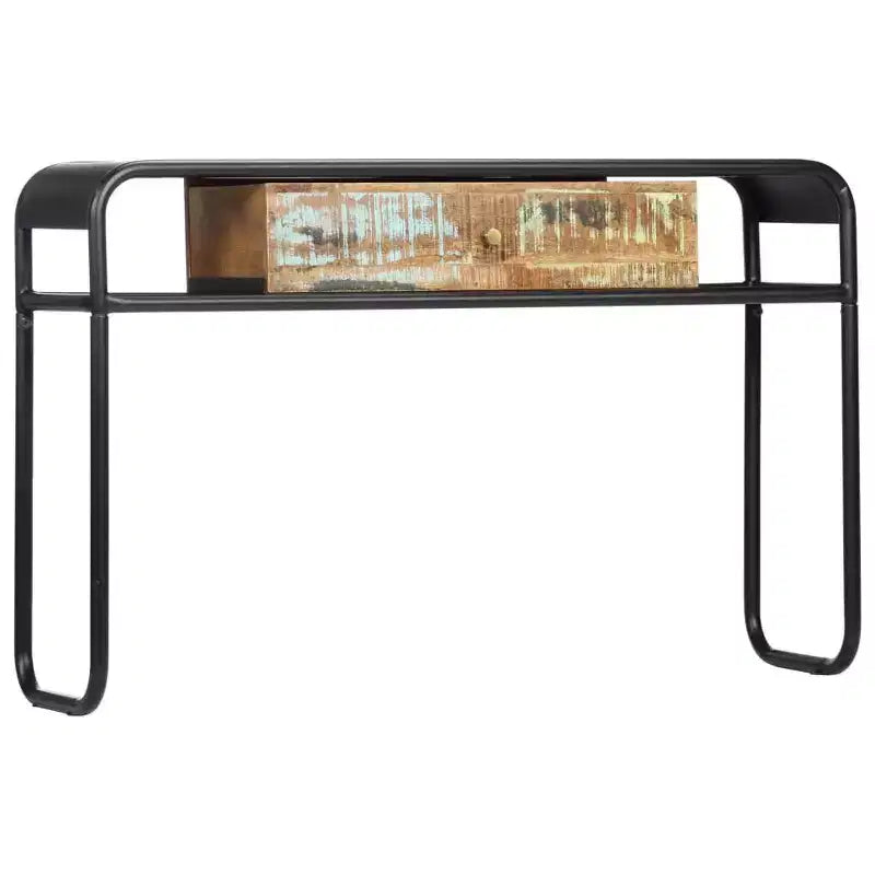 vidaXL Table Console Table d'entrée Table d'appoint avec tiroir Bois de manguier massif