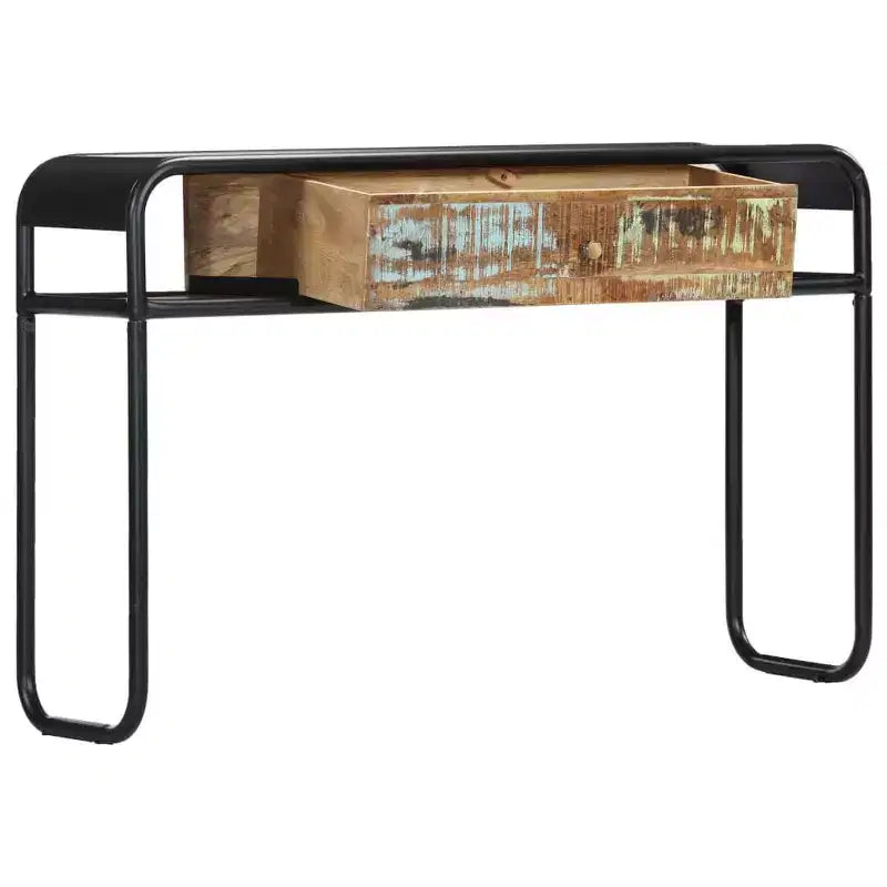 vidaXL Table Console Table d'entrée Table d'appoint avec tiroir Bois de manguier massif