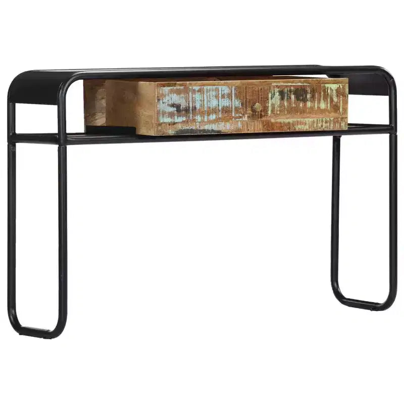 vidaXL Table Console Table d'entrée Table d'appoint avec tiroir Bois de manguier massif