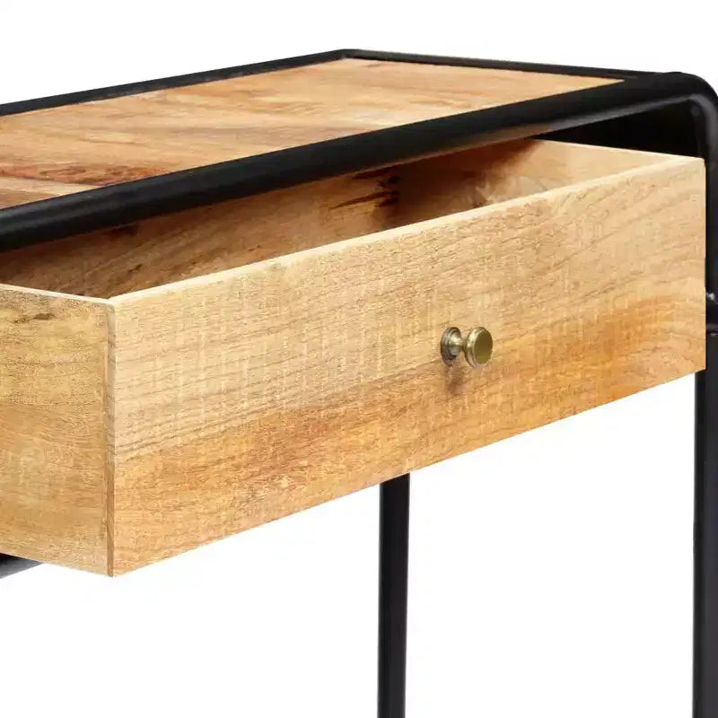 vidaXL Table Console Table d'entrée Table d'appoint avec tiroir Bois de manguier massif