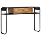 vidaXL Table Console Table d'entrée Table d'appoint avec tiroir Bois de manguier massif
