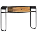 vidaXL Table Console Table d'entrée Table d'appoint avec tiroir Bois de manguier massif