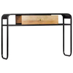 vidaXL Table Console Table d'entrée Table d'appoint avec tiroir Bois de manguier massif